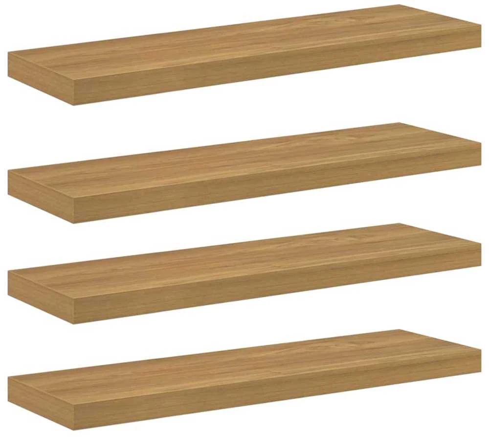 Sieninė lentyna 4 vnt. Ruda 90 x 23,5 x 3,8 cm Apdirbta mediena