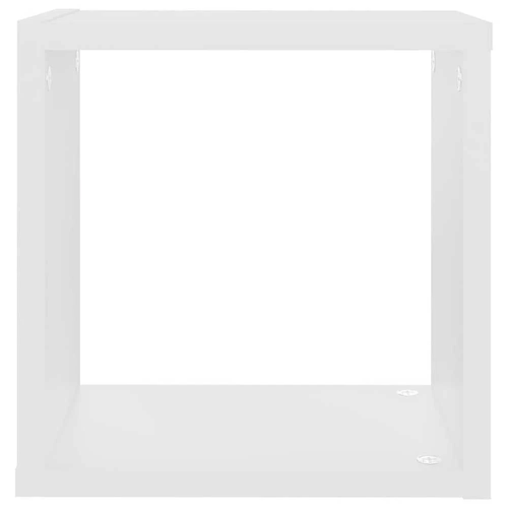 Sieninės lentynos, 4vnt., baltos, 26x15x26cm, kubo formos
