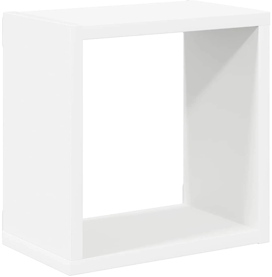 Sieninės lentynos, 4vnt., baltos, 26x15x26cm, kubo formos
