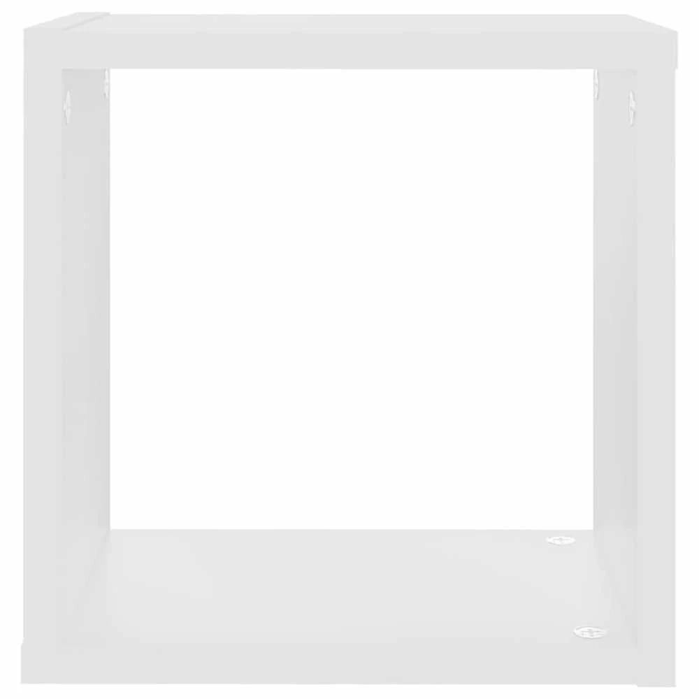 Sieninės lentynos, 4vnt., baltos, 26x15x26cm, kubo formos