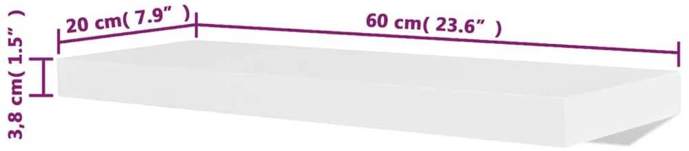Sieninės lentynos, 4vnt., baltos, 60 cm