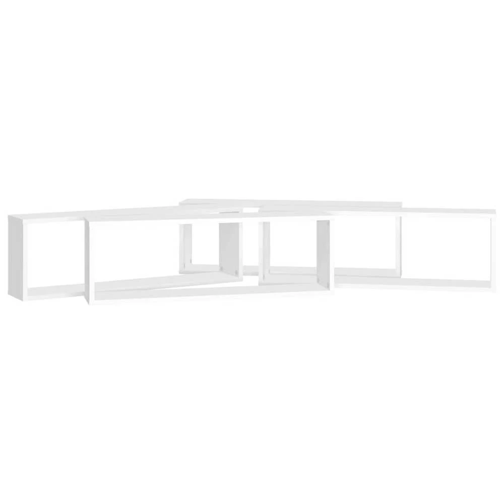 Sieninės lentynos, 4vnt., baltos, 80x15x26,5cm apdirbta mediena