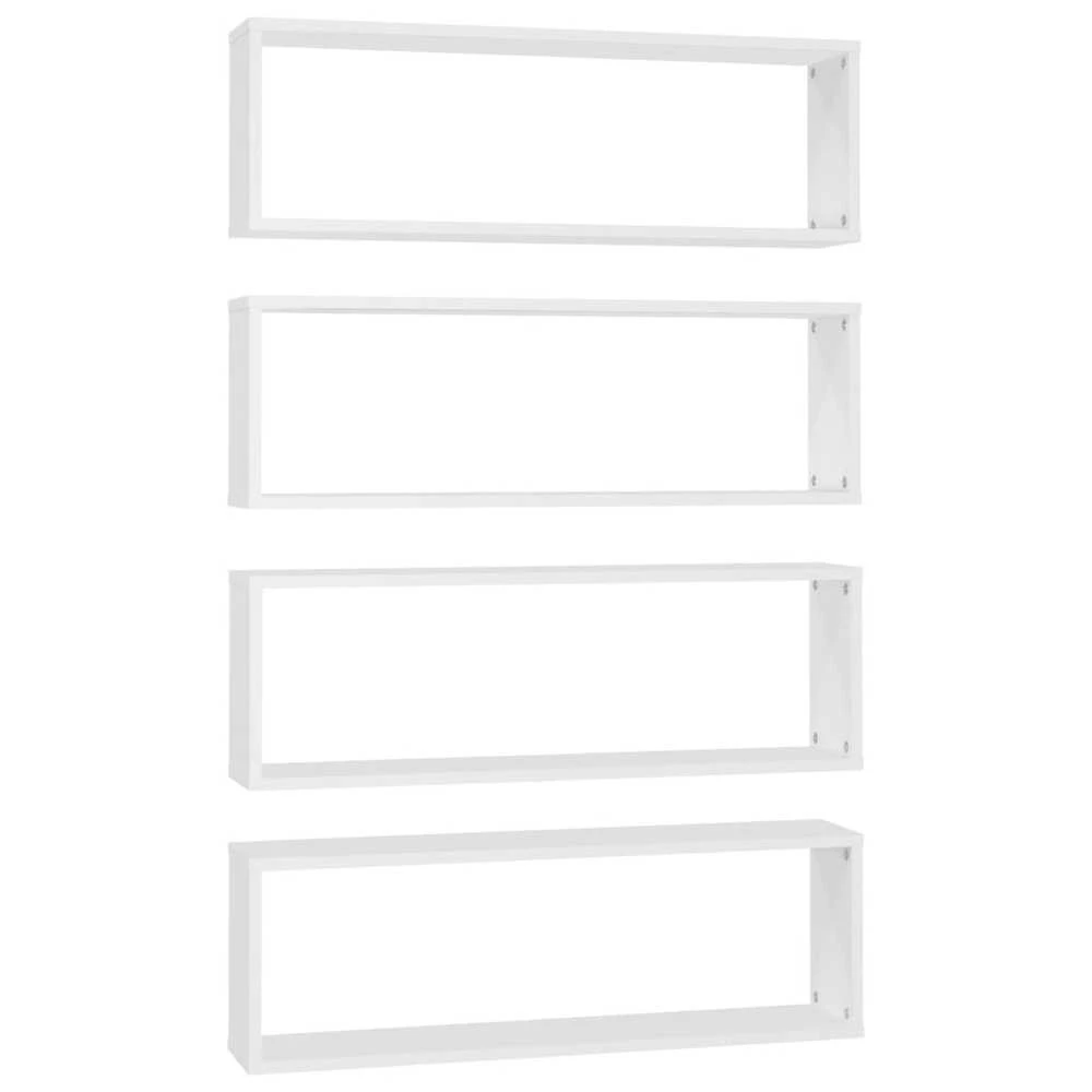 Sieninės lentynos, 4vnt., baltos, 80x15x26,5cm apdirbta mediena