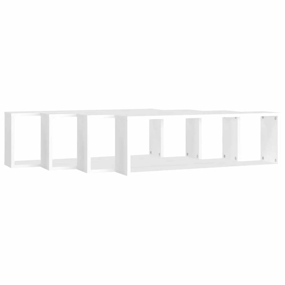 Sieninės lentynos, 4vnt., baltos, 80x15x26,5cm apdirbta mediena