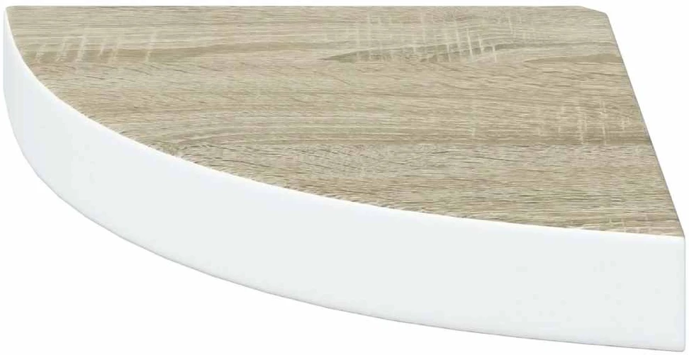 Sieninės lentynos, 4vnt., baltos/ąžuolo, 25x25x3,8cm, MDF