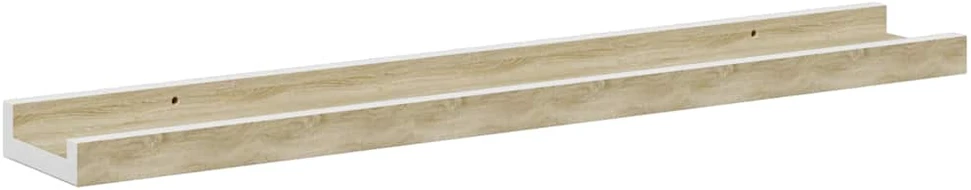 Sieninės lentynos, 4vnt., baltos ir ąžuolo spalvos, 60x9x3cm