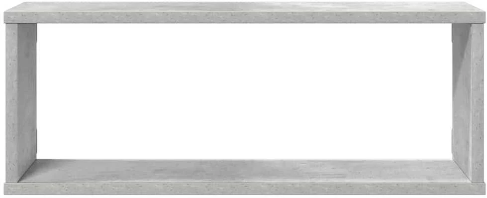 Sieninės lentynos, 4vnt., betono, 60x15x23cm, apdirbta mediena