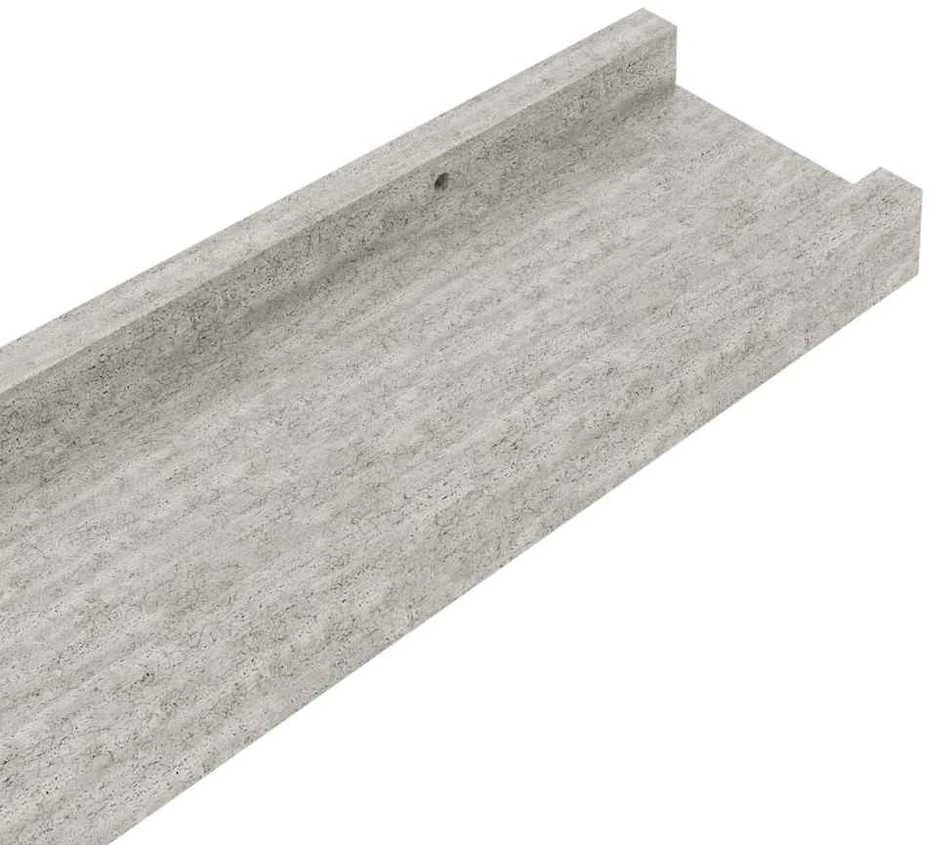 Sieninės lentynos, 4vnt., betono pilkos spalvos, 60x9x3cm