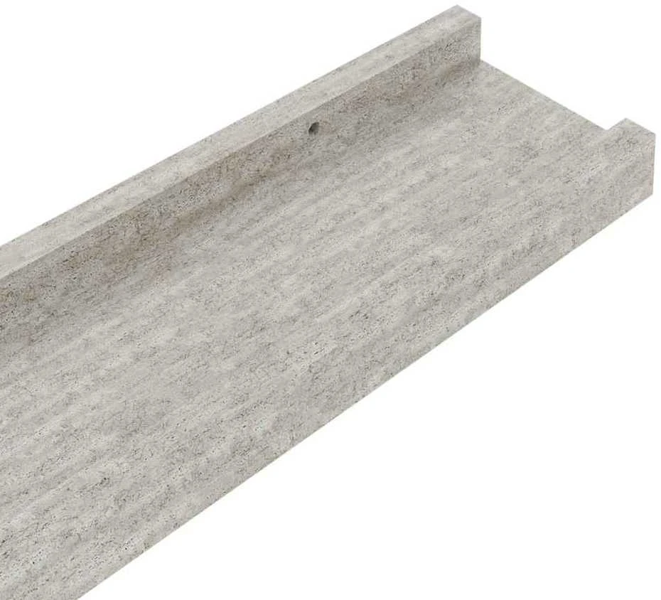 Sieninės lentynos, 4vnt., betono pilkos spalvos, 40x9x3cm