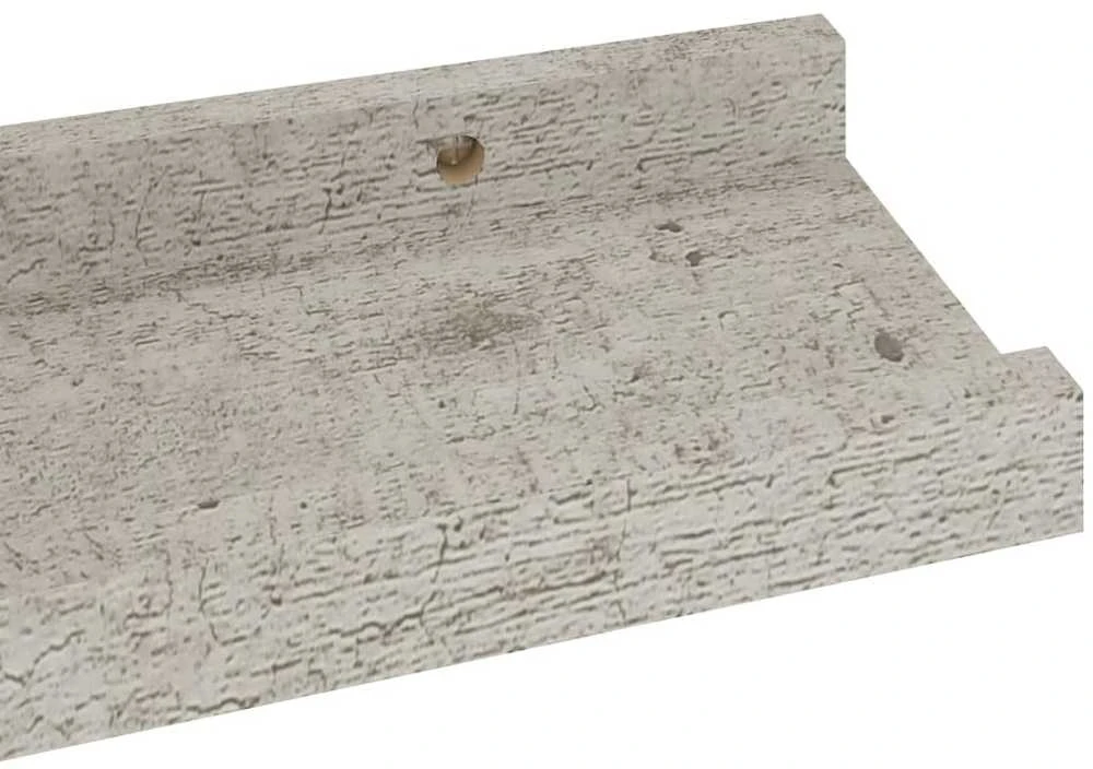 Sieninės lentynos, 4vnt., betono pilkos spalvos, 40x9x3cm
