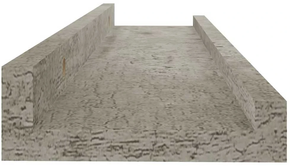 Sieninės lentynos, 4vnt., betono pilkos spalvos, 40x9x3cm