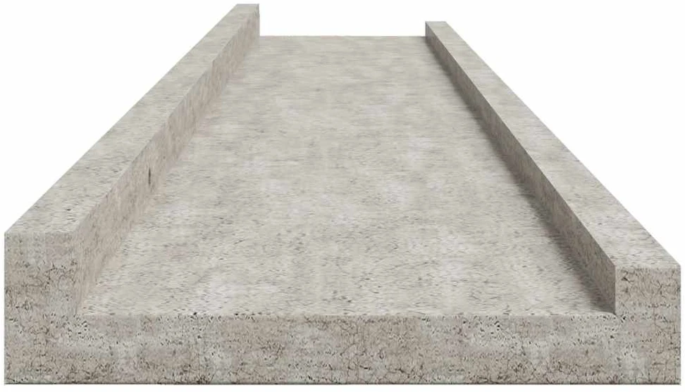 Sieninės lentynos, 4vnt., betono pilkos spalvos, 100x9x3cm