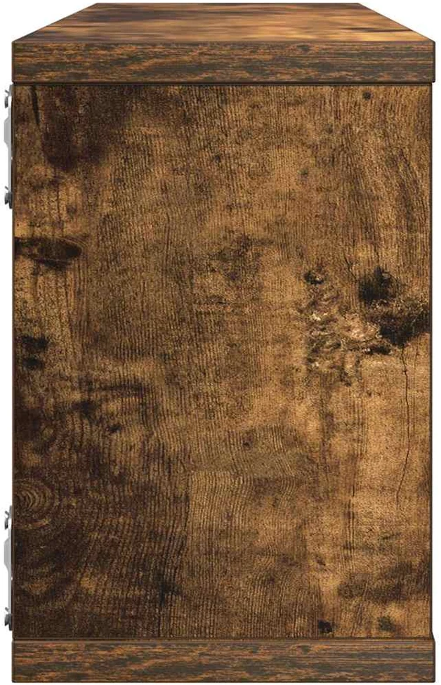 Sieninės lentynos, 4vnt., dūminio ąžuolo, 60x15x23cm, mediena