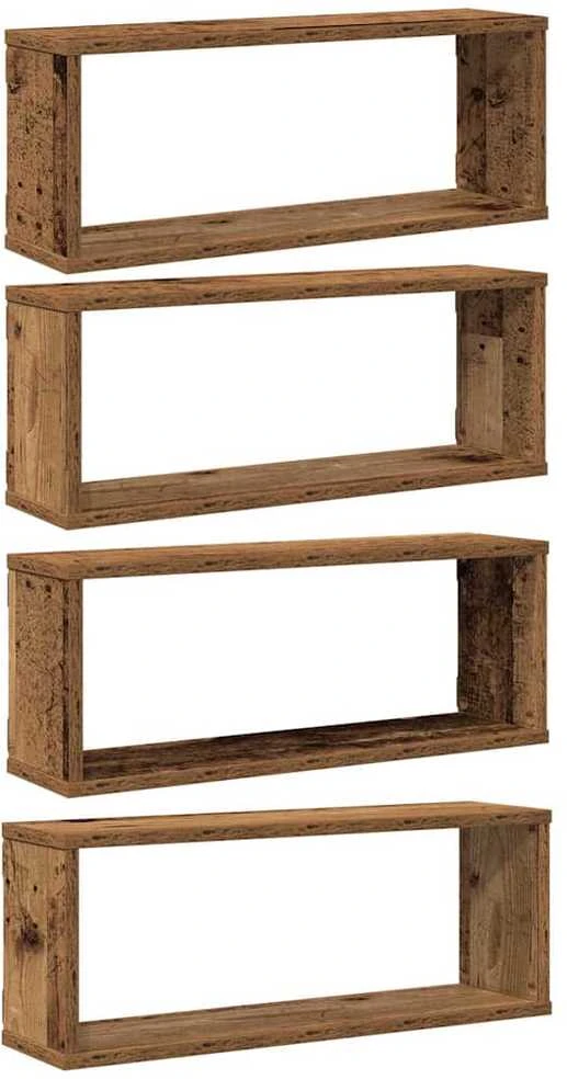 Sieninės lentynos, 4vnt., medienos, 60x15x23cm, MDP