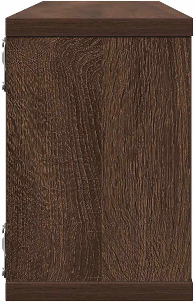 Sieninės lentynos, 4vnt., rudos ąžuolo, 60x15x23cm, mediena