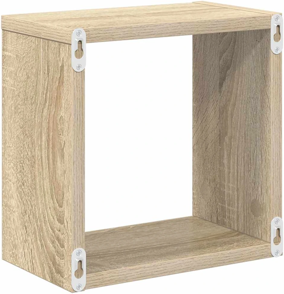 Sieninės lentynos, 6vnt., ąžuolo, 26x15x26cm, kubo formos