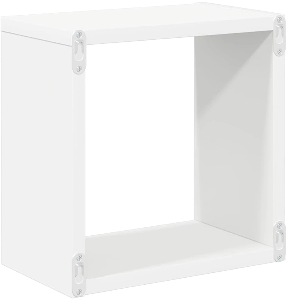 Sieninės lentynos, 6vnt., baltos, 26x15x26cm, kubo formos