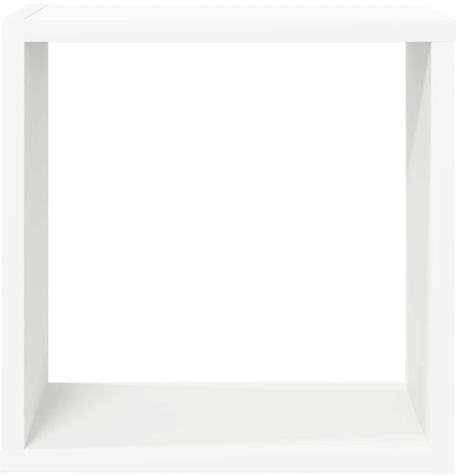 Sieninės lentynos, 6vnt., baltos, 30x15x30cm, kubo formos