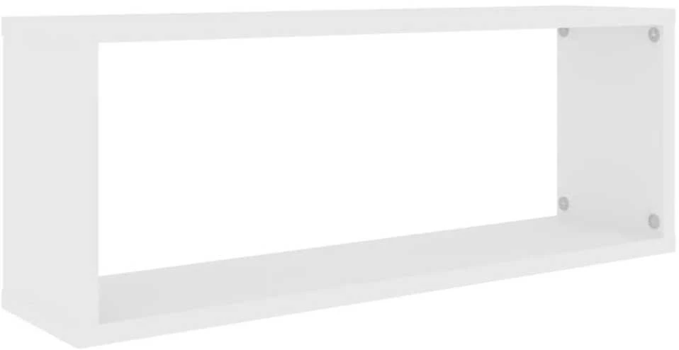 Sieninės lentynos, 6vnt., baltos, 60x15x23cm, apdirbta mediena