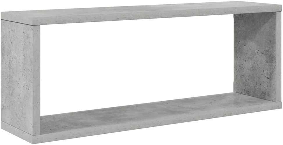 Sieninės lentynos, 6vnt., betono, 60x15x23cm, apdirbta mediena