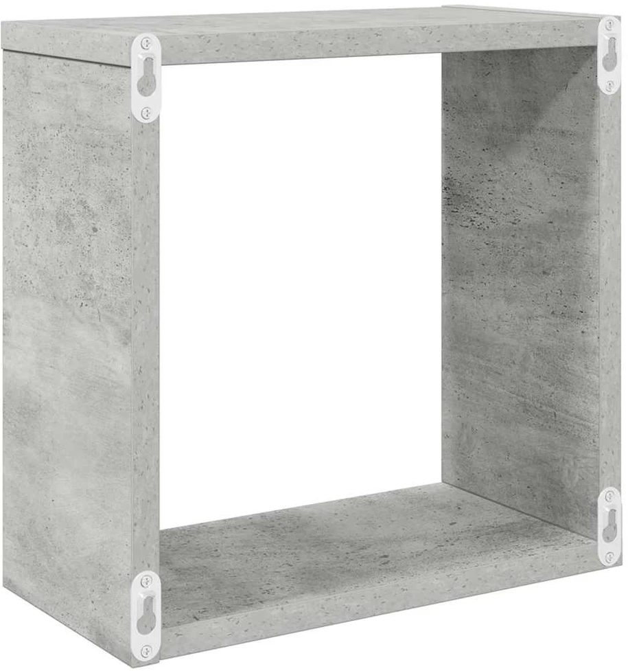 Sieninės lentynos, 6vnt., pilkos, 30x15x30cm, kubo formos
