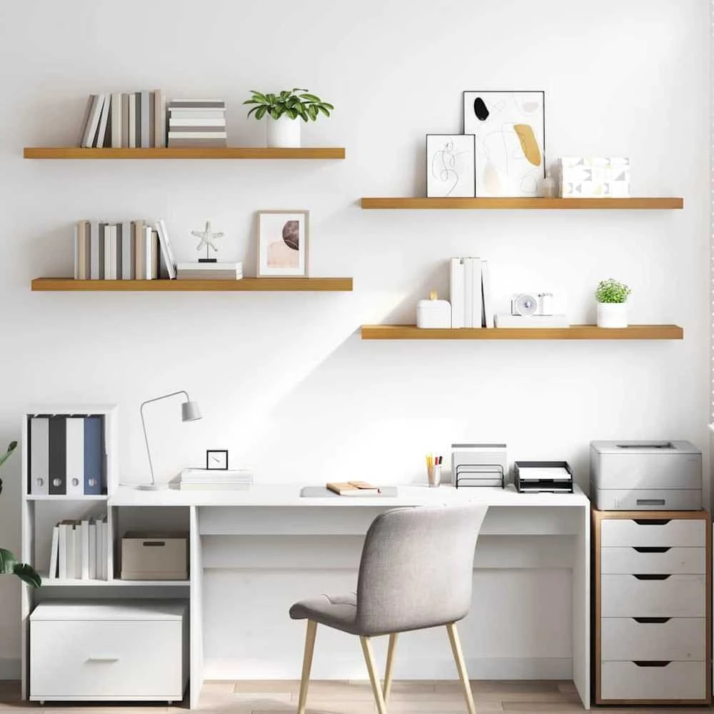 Sieninė lentyna 4 vnt. Smėlio 120 x 23,5 x 3,8 cm