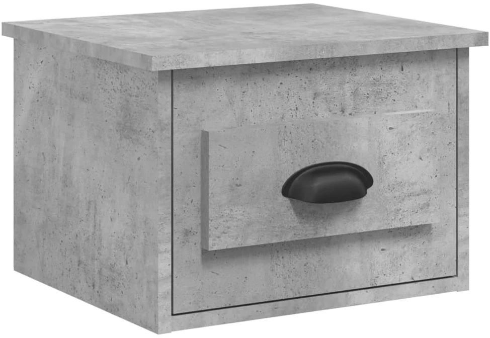 Sieninės naktinės spintelės, 2vnt., betono pilkos, 41,5x36x28cm