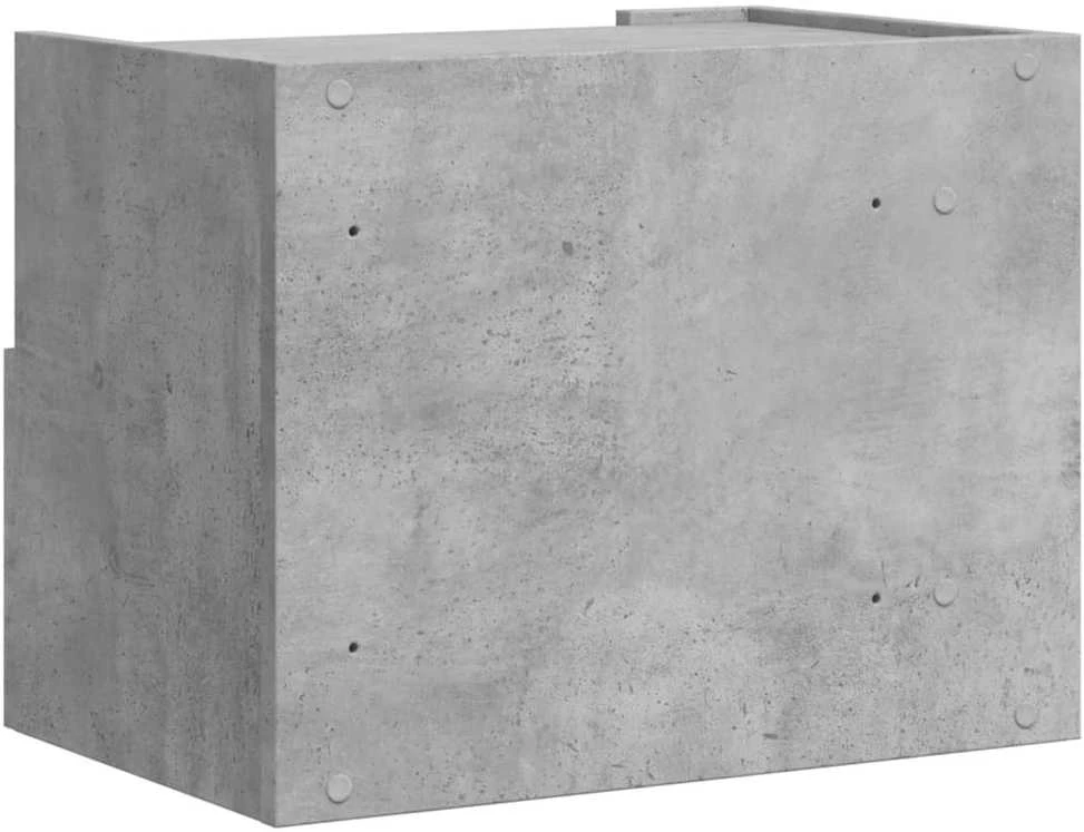 Sieninės naktinės spintelės, 2vnt., betono pilkos, 45x30x35cm