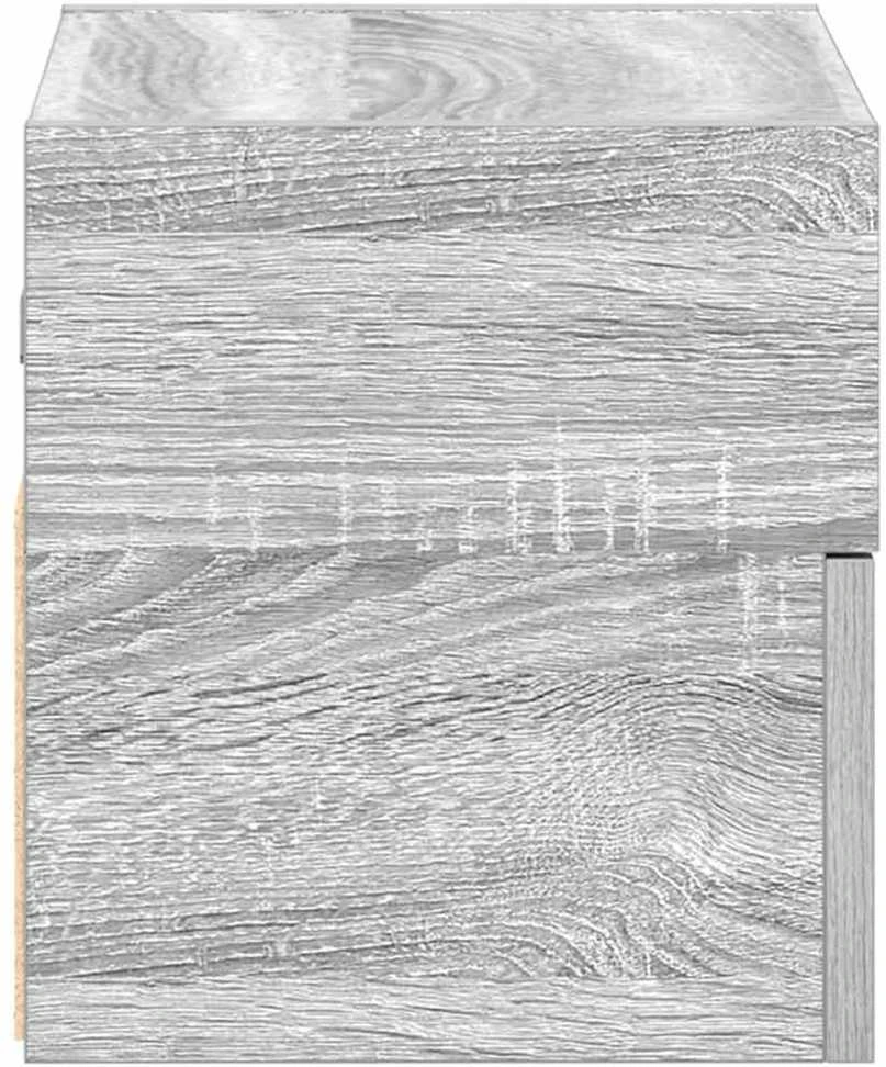 Sieninės naktinės spintelės, 2vnt., pilka, 45x26x28,5cm