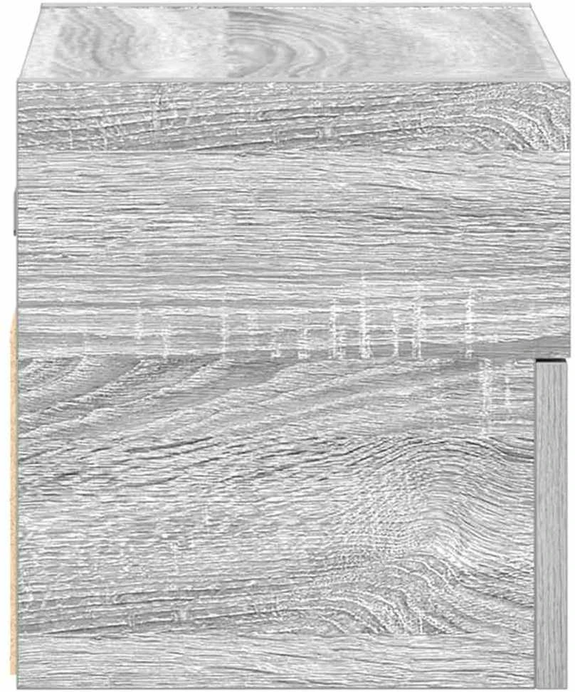 Sieninės naktinės spintelės, 2vnt., pilka, 45x26x28,5cm