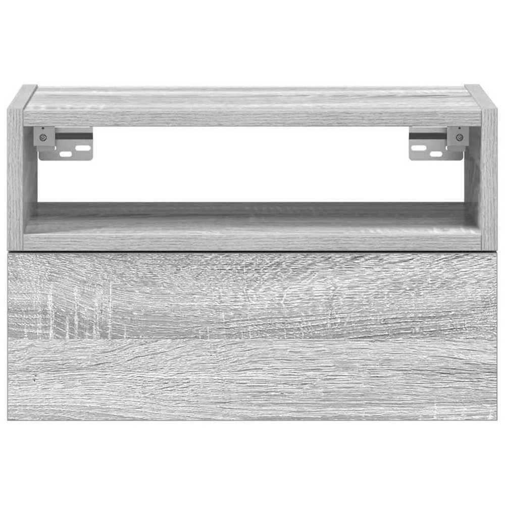 Sieninės naktinės spintelės, 2vnt., pilka, 45x26x28,5cm