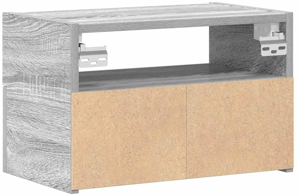 Sieninės naktinės spintelės, 2vnt., pilka, 45x26x28,5cm