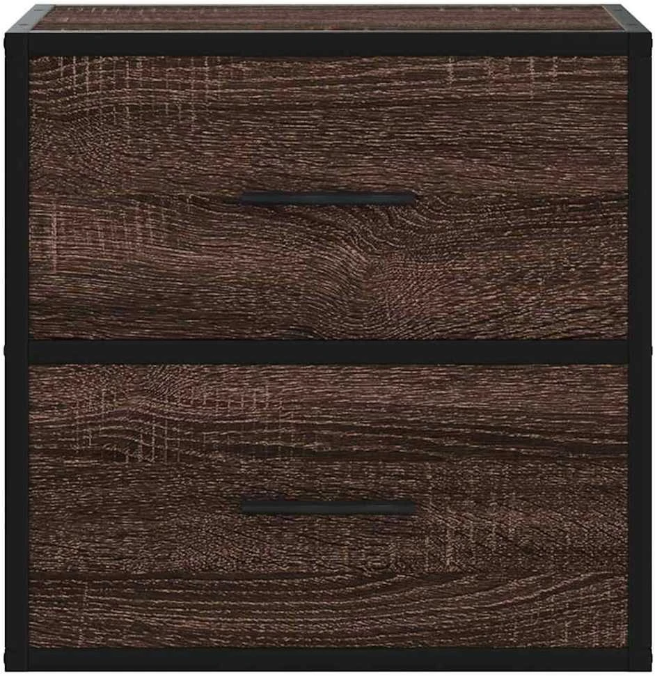 Sieninės naktinės spintelės, 2vnt., ruda ąžuolo, 40x31x39,5 cm