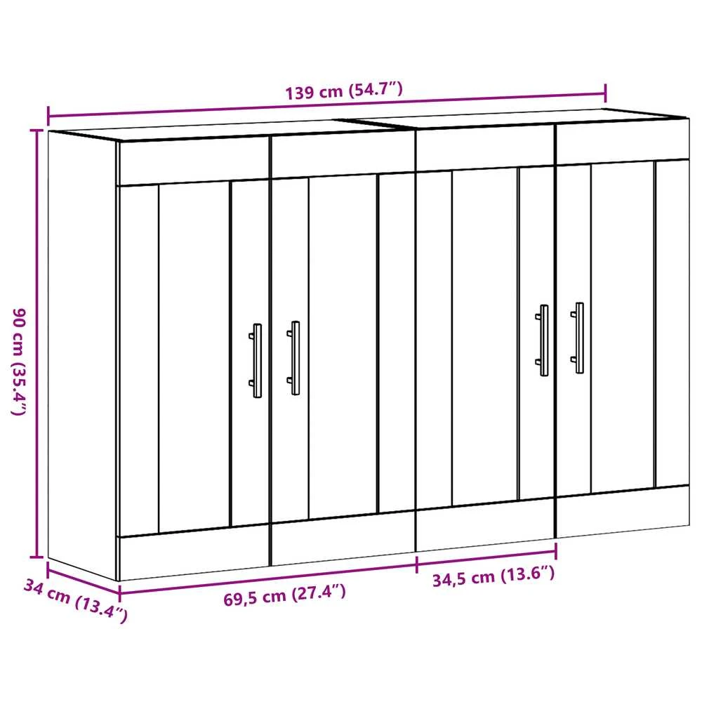 Sieniniai baldai 2 vnt. Sena mediena 69,5 x 34 x 90 cm