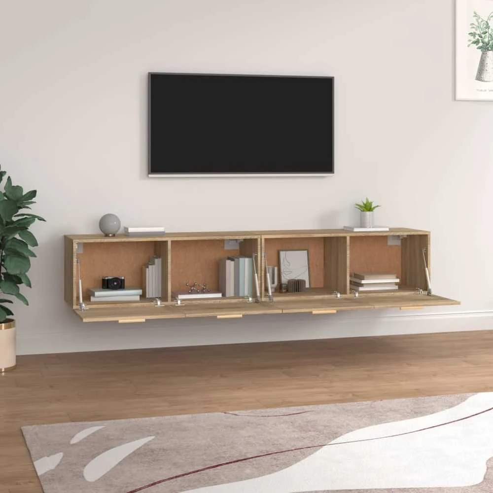 Sieninės spintelės, 2vnt., ąžuolo, 100x36,5x35cm, mediena
