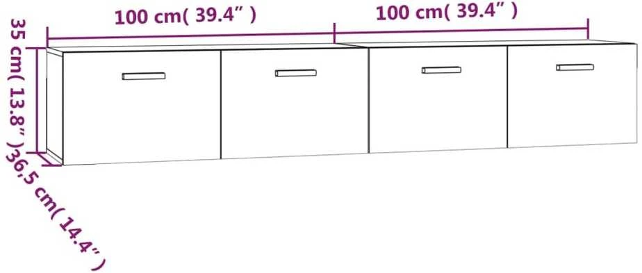 Sieninės spintelės, 2vnt., ąžuolo, 100x36,5x35cm, mediena
