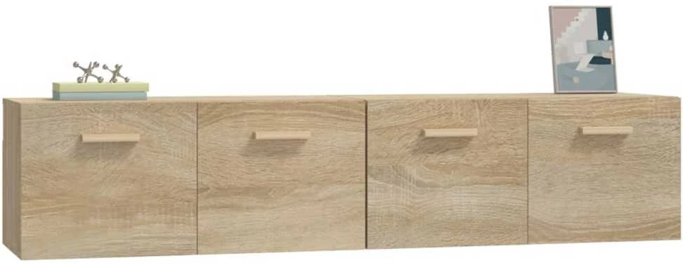 Sieninės spintelės, 2vnt., ąžuolo, 80x35x36,5cm, mediena