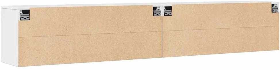 Sieninės spintelės, 2vnt., baltos, 100x30x35cm, pušies masyvas