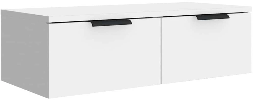 Sieninės spintelės, 2vnt., baltos, 68x30x20cm, apdirbta mediena