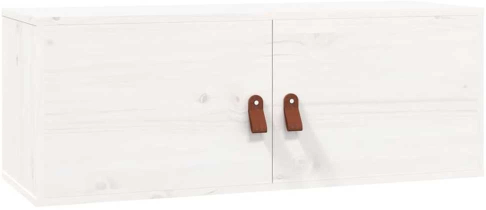 Sieninės spintelės, 2vnt., baltos, 80x30x30cm, pušies masyvas