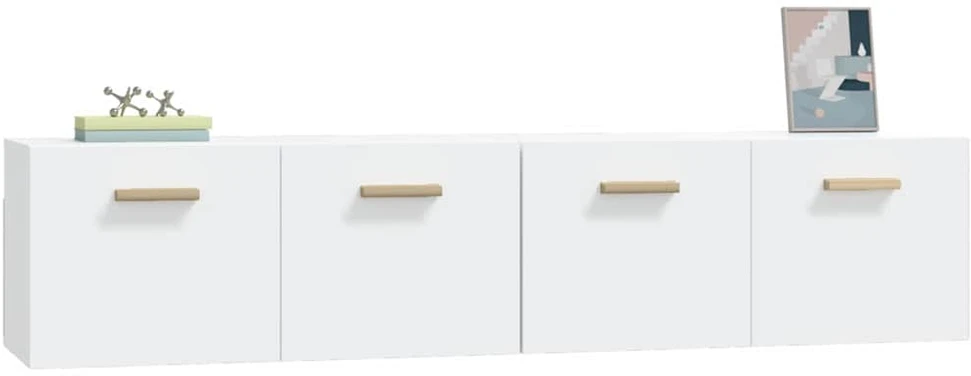 Sieninės spintelės, 2vnt., baltos, 80x35x36,5cm, mediena
