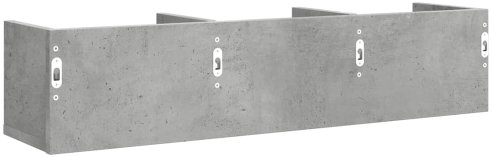 Sieninės spintelės, 2vnt., betono pilkos, 75x18x16,5cm, mediena