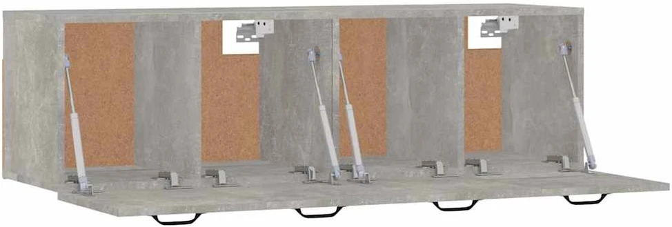 Sieninės spintelės, 2vnt., betono pilkos, 80x35x36,5cm, mediena