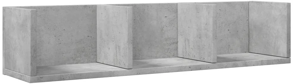 Sieninės spintelės, 2vnt., betono pilkos, 75x18x16,5cm, mediena