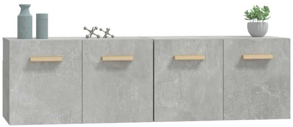 Sieninės spintelės, 2vnt., betono pilkos, 60x36,5x35cm, mediena