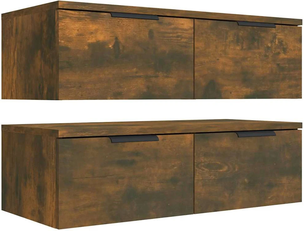 Sieninės spintelės, 2vnt., dūminio ąžuolo, 68x30x20cm, mediena
