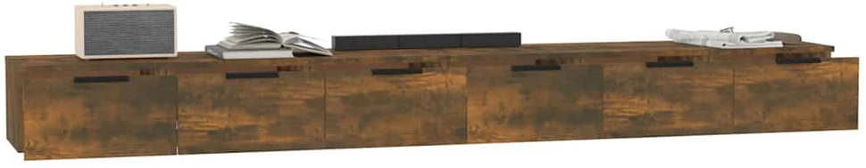 Sieninės spintelės, 2vnt., dūminio ąžuolo, 102x30x20cm, mediena