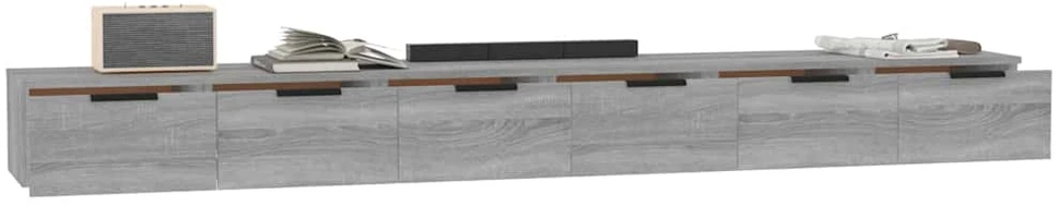 Sieninės spintelės, 2vnt., pilkos ąžuolo, 102x30x20cm, mediena