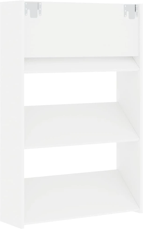 Sieninės spintelės batams, 2vnt., baltos, 60x18x90cm, MDP