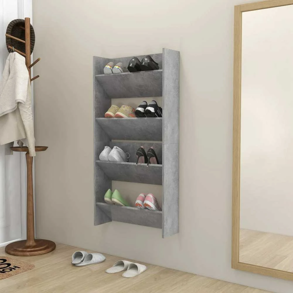 Sieninės spintelės batams, 2vnt., pilkos, 60x18x60cm, MDP
